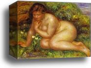 Bather Admiring Herself in the Water, called Psyche by Pierre-Auguste Renoir, Canvas Print