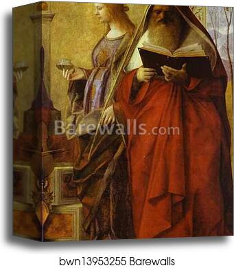 Sacra Conversazione. Detail by Giovanni Bellini, Canvas Print