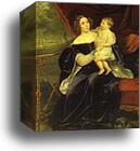 Portrait of Countess O.I.Orlova-Davydova and Her Daughter by Karl Brulloff, Canvas Print