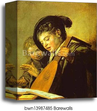 Two Boys Singing by Frans Hals, Canvas Print