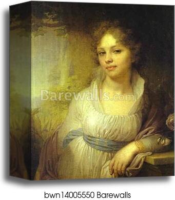 Portrait of M. I. Lopukhina by Vladimir Borovikovsky, Canvas Print
