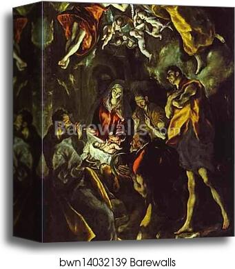 The Adoration of the Shepherds by El Greco, Canvas Print