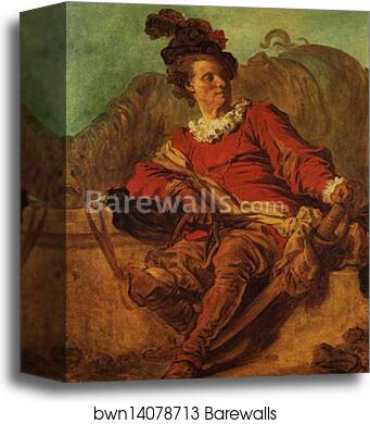 Portrait of a Horseman ("Saint-Non in Spanish Costume) by Jean-Honoré Fragonard, Canvas Print