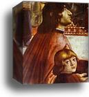 The Confirmation of the Rule of the Order of St. Francis by Pope Honorius III . Detail by Domenico Ghirlandaio, Canvas Print
