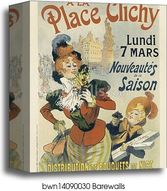 Les Magasins "A la Place Clichy" by René Péan, Canvas Print
