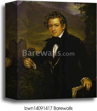 Portrait of Karl Brulloff by Vasily Tropinin, Canvas Print