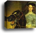 Rider. Portrait of Giovanina and Amacilia Pacini, the Foster Children of Countess Yu. P. Samoilova. Detail by Karl Brulloff, Canvas Print