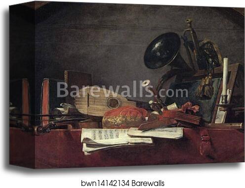 The Attributes of Music by Jean-Baptiste-Simeon Chardin, Canvas Print