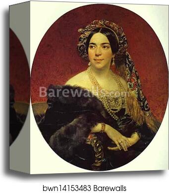 Portrait of Princess Z. A. Volkonskaya by Karl Brulloff, Canvas Print