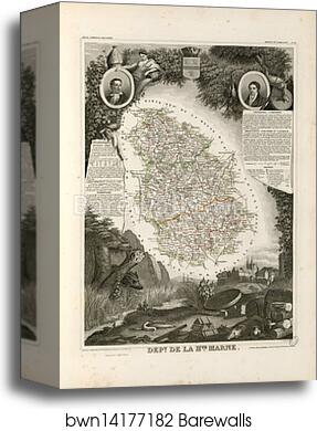 Dépt. de la Haute Marne (région du nord-est) by Victor Jules Levasseur, Canvas Print