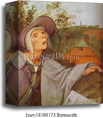 The Parable of the Blind. Detail by Pieter Bruegel The Elder, Canvas Print