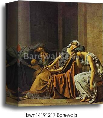 The Oath of Horatii. Detail by Jacques-Louis David, Canvas Print