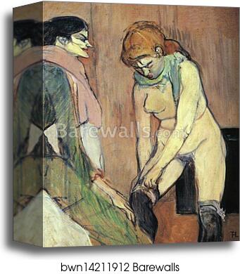 Woman Putting on Her Stocking by Henri De Toulouse-Lautrec, Canvas Print