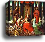 The Mystic Marriage of St. Catherine. (Central panel of the St. John Altar) by Hans Memling, Canvas Print