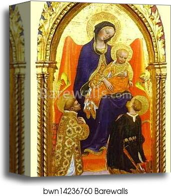 Madonna and Child, with St. Lawrence and St. Julian by Gentile Da Fabriano, Canvas Print