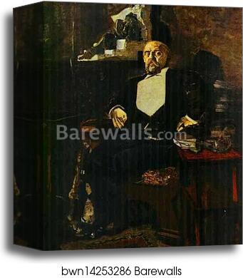 Portrait of Savva Mamontov by Mikhail Vrubel, Canvas Print