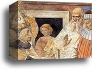 Conversion of the Heretic. Detail by Benozzo Gozzoli, Canvas Print