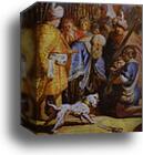 David Presenting the Head of Goliath to King Saul. Detail by Rembrandt Harmenszoon Van Rijn, Canvas Print