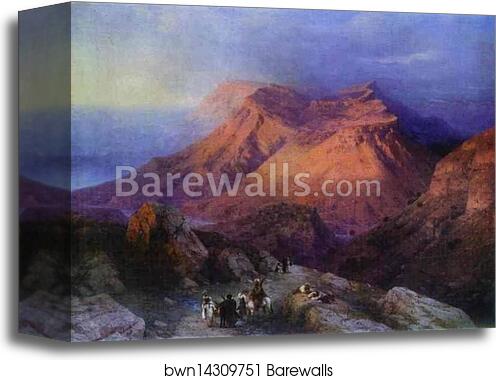Mountain Village Gunib in Daghestan. View from the East by Ivan Aivazovsky, Canvas Print Mountain Village Gunib in Daghestan. View from the East by Ivan Aivazovsky, Canvas Print