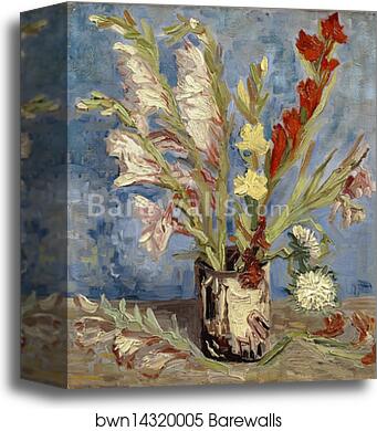 Vase with gladioli and China asters by Vincent Van Gogh, Canvas Print Vase with gladioli and China asters by Vincent Van Gogh, Canvas Print