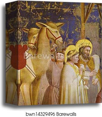 The Adoration of the Magi. Detail by Giotto, Canvas Print