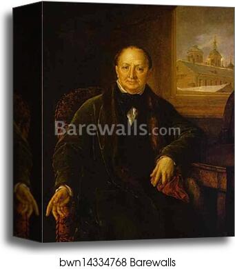 Portrait of M. F. Protasyev by Vasily Tropinin, Canvas Print Portrait of M. F. Protasyev by Vasily Tropinin, Canvas Print