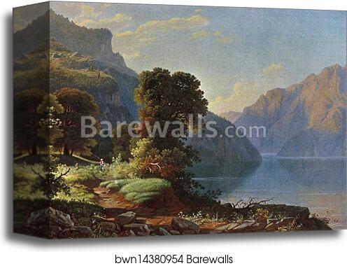Landscape: Mountain View by George Caleb Bingham, Canvas Print Landscape: Mountain View by George Caleb Bingham, Canvas Print