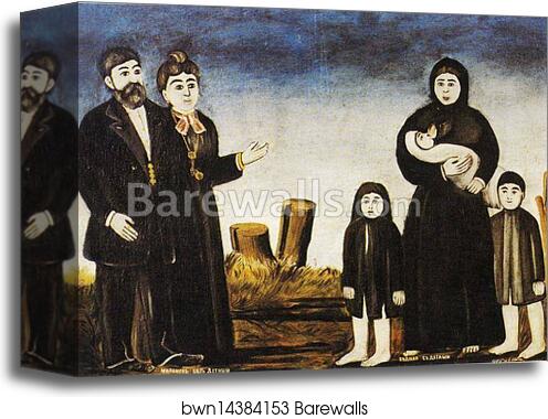 Childless Millionaire and Poor Woman with Children by Niko Pirosmani, Canvas Print Childless Millionaire and Poor Woman with Children by Niko Pirosmani, Canvas Print