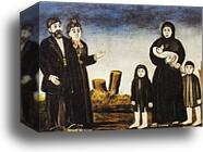 Childless Millionaire and Poor Woman with Children by Niko Pirosmani, Canvas Print