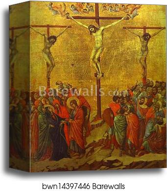 Maestà (back, central panel) The Crucifixion by Duccio Di Buoninsegna, Canvas Print Maestà (back, central panel) The Crucifixion by Duccio Di Buoninsegna, Canvas Print