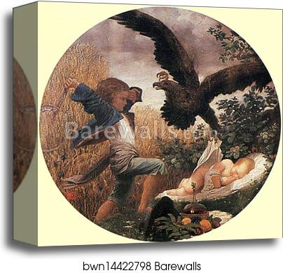 A Boy Saving a Baby from the Clutches of an Eagle by Frederick Leighton, Canvas Print