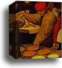The Peasant Wedding. Detail by Pieter Bruegel The Elder, Canvas Print