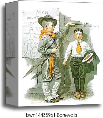Saturday Evening Post cover – "Necessary Height" by Norman Rockwell, Canvas Print