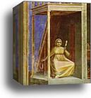 The Angel Appearing to St. Anne. Detail by Giotto, Canvas Print