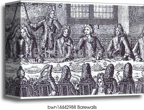 The Wedding Feast of Peter I and Catherine in Winter Palace of Peter I in St. Petersburg February 19, 1712. Detail by Alexey Zubov, Canvas Print The Wedding Feast of Peter I and Catherine in Winter Palace of Peter I in St. Petersburg February 19, 1712. Detail by Alexey Zubov, Canvas Print