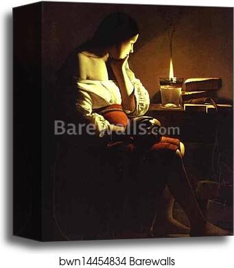 Repenting Magdalene by Georges De La Tour, Canvas Print