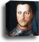 Portrait of Cosimo I de'Medici in Armor. Detail by Agnolo Bronzino, Canvas Print