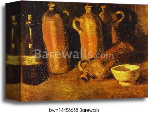 Still Life with Four Jugs by Vincent Van Gogh, Canvas Print