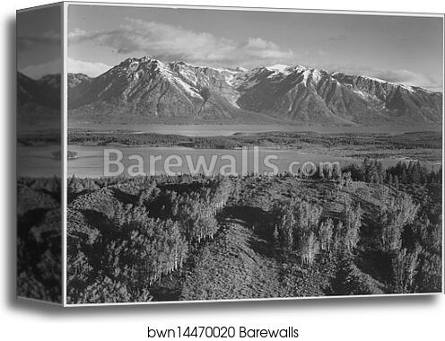 Grand Teton National Park, Wyoming.  Photographs of National Parks and Monuments, compiled 1941 - 1942, documenting the period ca. 1933 - 1942 by Ansel Adams (1902-1984), Canvas Print