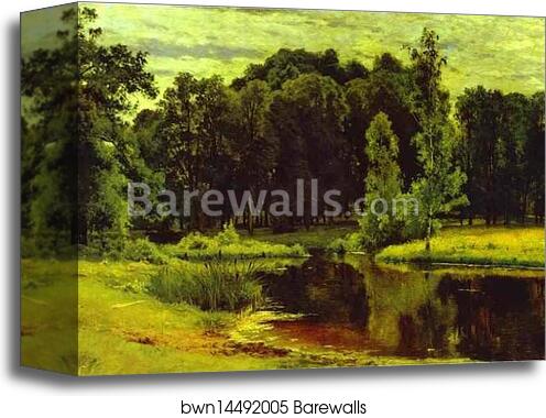 Pond in a Old Park by Ivan Shishkin, Canvas Print