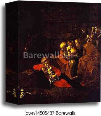 The Adoration of the Shepherds by Caravaggio, Canvas Print The Adoration of the Shepherds by Caravaggio, Canvas Print