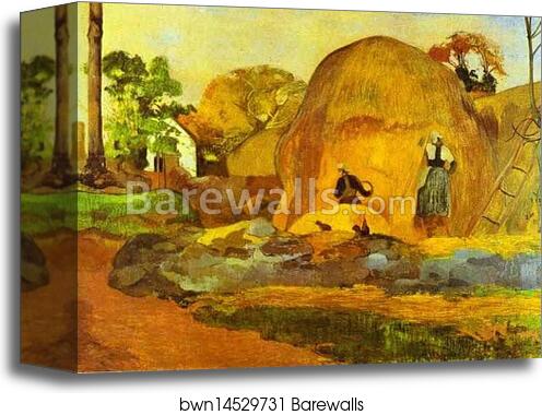 Yellow Hay Ricks (Fair Harvest) by Paul Gauguin, Canvas Print Yellow Hay Ricks (Fair Harvest) by Paul Gauguin, Canvas Print