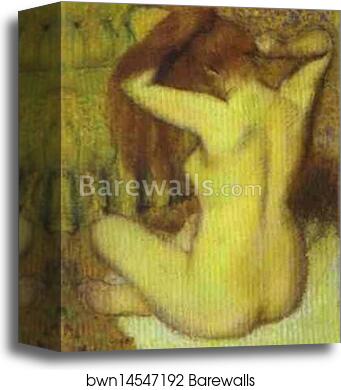 Woman Combing Her Hair by Edgar Degas, Canvas Print