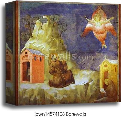 Receiving the Stigmata by Giotto, Canvas Print