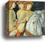 Procession of the Magus Melchior. Detail by Benozzo Gozzoli, Canvas Print