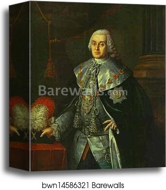 Portrait of General-in-Chief, Count William W. Fermor by Aleksey Antropov, Canvas Print Portrait of General-in-Chief, Count William W. Fermor by Aleksey Antropov, Canvas Print