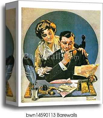 First of the Month by Norman Rockwell, Canvas Print