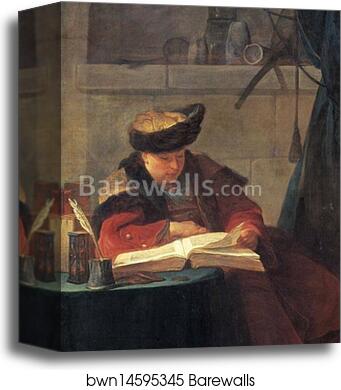 Portrait of the Painter Joseph Aved by Jean-Baptiste-Simeon Chardin, Canvas Print