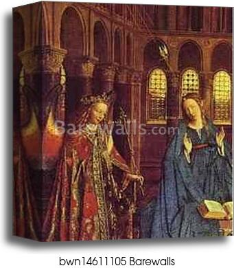 The Annunciation by Jan Van Eyck, Canvas Print