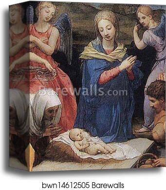 Adoration of the Shepherds. Detail by Agnolo Bronzino, Canvas Print